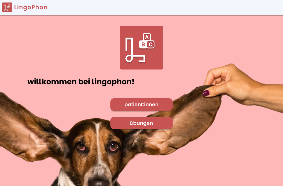 LingoPhon App – Startbildschirm